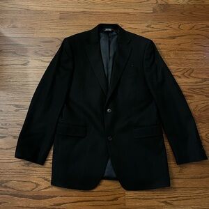 SAKS FIFTH AVENUE Black 100% Cashmere Blazer Jacket Sport Coat 40R